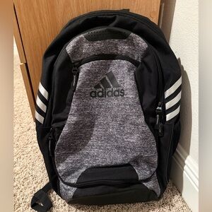 Adidas Black & Grey Backpack Athletic School Gym Bag